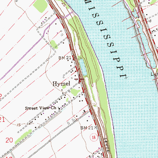 Topographic Map of Hymel, LA