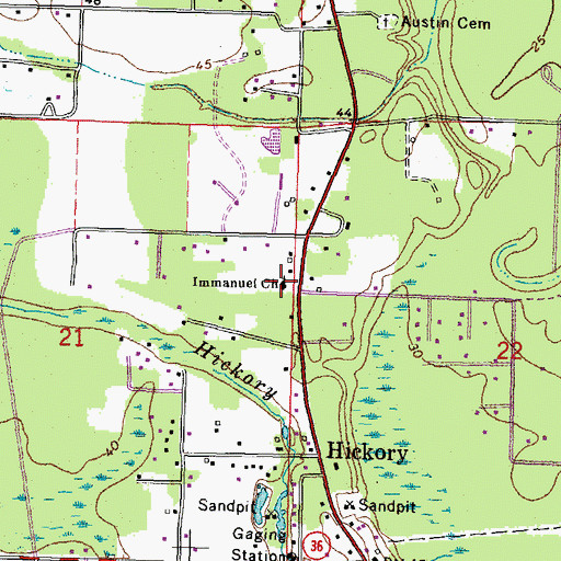 Topographic Map of Immanuel Church, LA