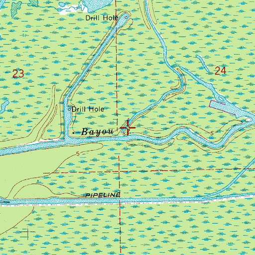 Topographic Map of Indigo Bayou, LA