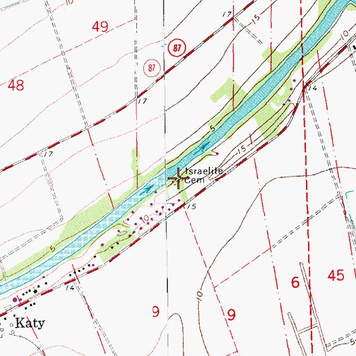 Topographic Map of Israelite Cemetery, LA