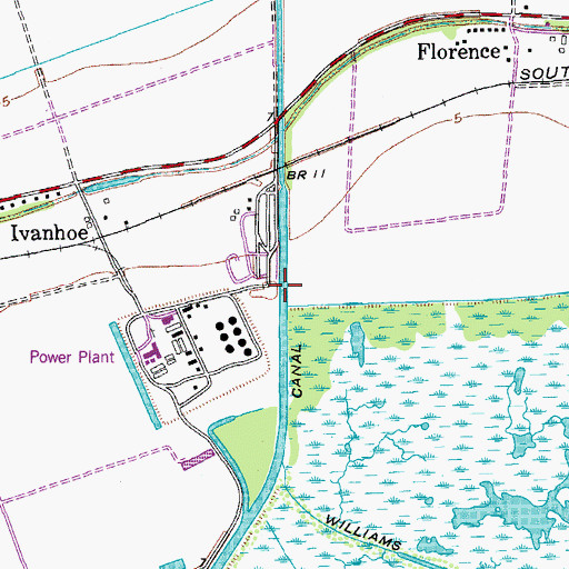 Topographic Map of Ivanhoe Canal, LA