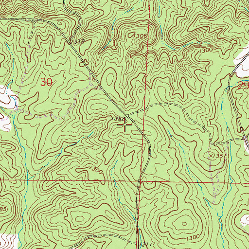 Topographic Map of Harmony Grove School (historical), AL