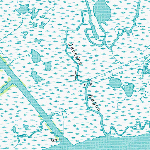 Topographic Map of Jackson Bayou, LA