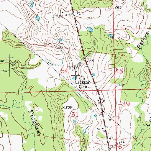 Topographic Map of Jackson Cemetery, LA