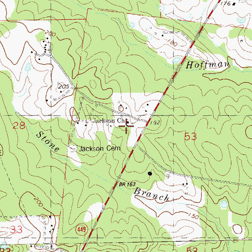 Topographic Map of Jackson School, LA