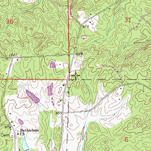 Topographic Map of Harris School (historical), AL