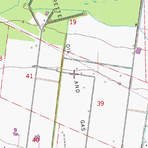 Topographic Map of Jeanerette Oil and Gas Field, LA