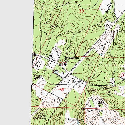 Topographic Map of Jerusalem Church, LA