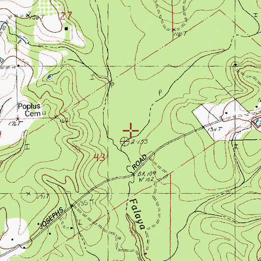 Topographic Map of Joe Branch, LA