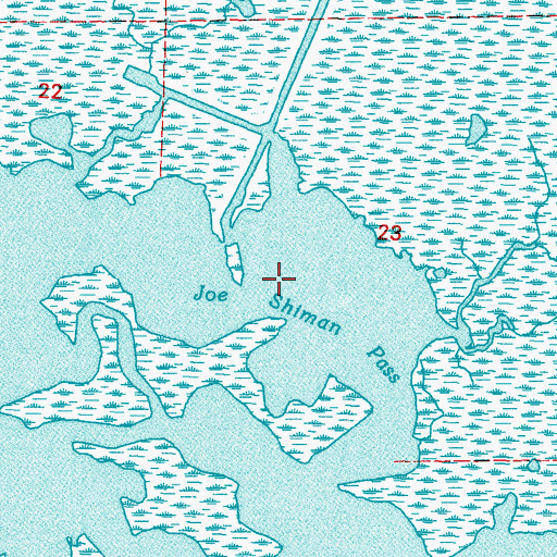 Topographic Map of Joe Shiman Pass, LA