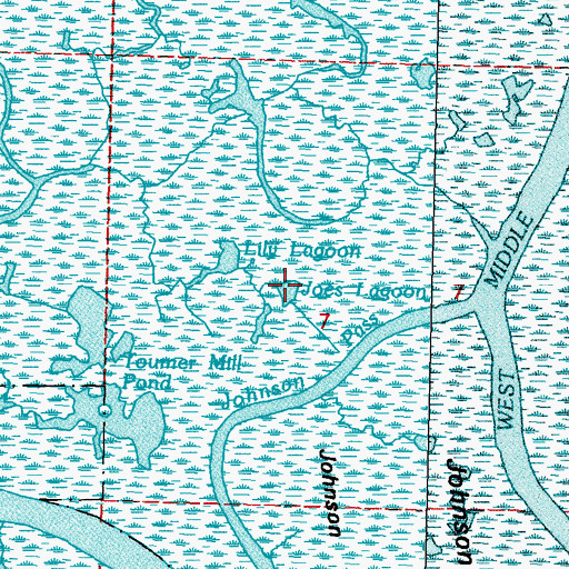 Topographic Map of Joes Lagoon, LA