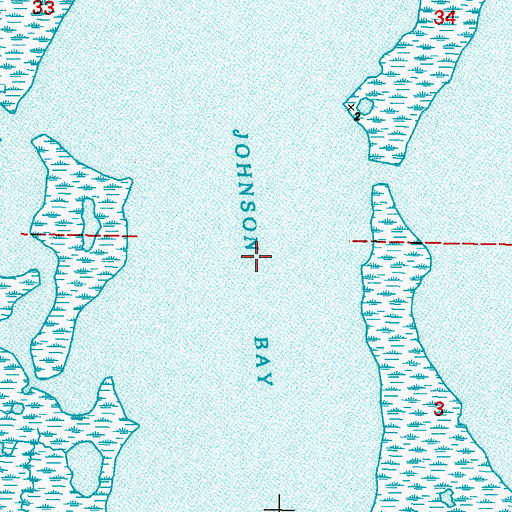 Topographic Map of Johnson Bay, LA