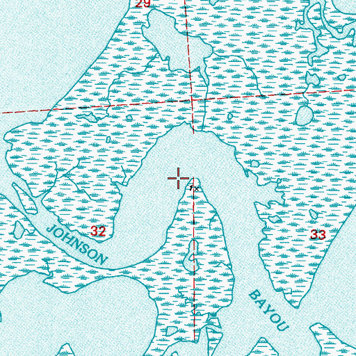 Topographic Map of Johnson Bayou, LA