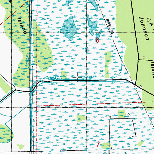 Topographic Map of Johnson Canal, LA