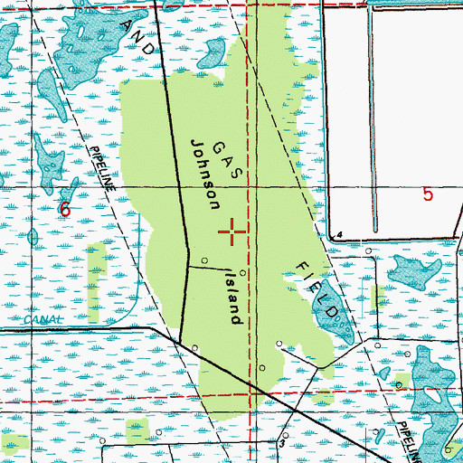 Topographic Map of Johnson Island, LA