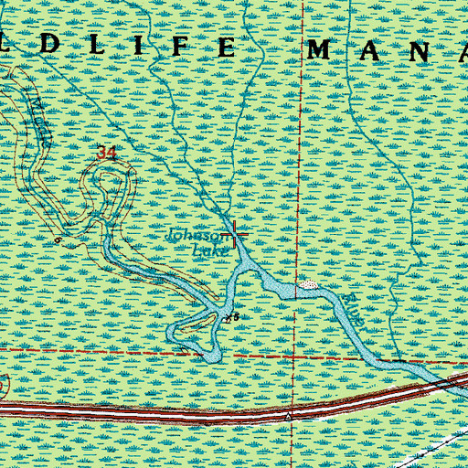 Topographic Map of Johnson Lake, LA