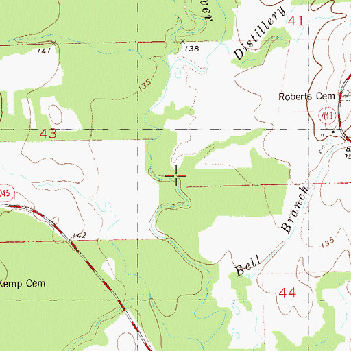 Topographic Map of Jones Branch, LA