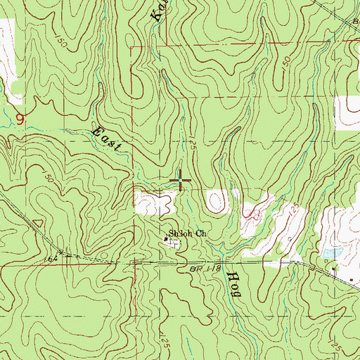 Topographic Map of Kale Branch, LA