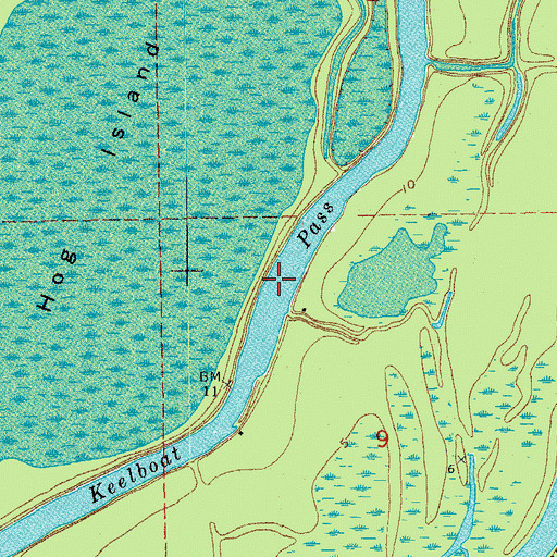 Topographic Map of Keelboat Pass, LA