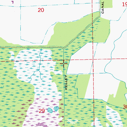 Topographic Map of Kelley Canal, LA