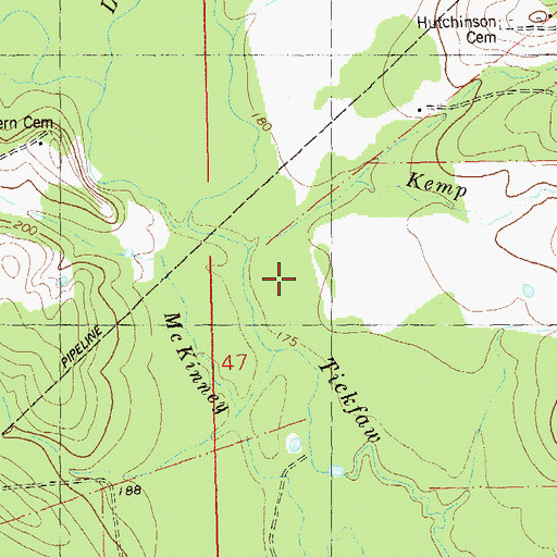 Topographic Map of Kemp Branch, LA