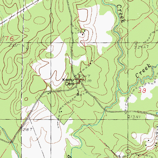 Topographic Map of Kemp Cemetery, LA