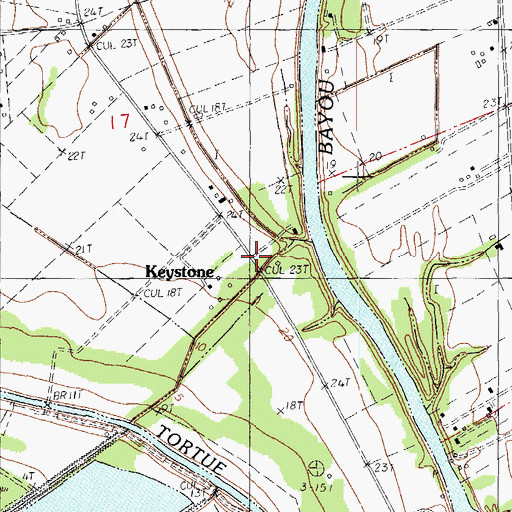 Topographic Map of Keystone, LA