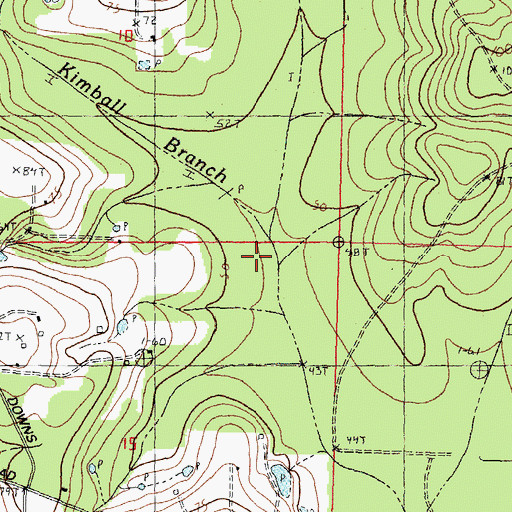 Topographic Map of Kimball Branch, LA