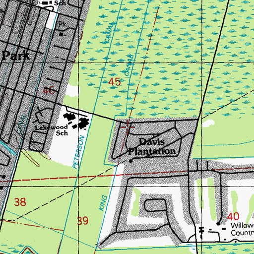Topographic Map of King Canal, LA