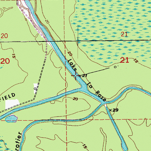 Topographic Map of Lake La Rose, LA