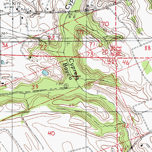 Topographic Map of LaSalle Coulee, LA