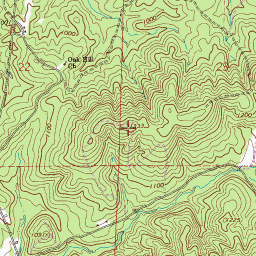 Topographic Map of Kemp Mountain, AL