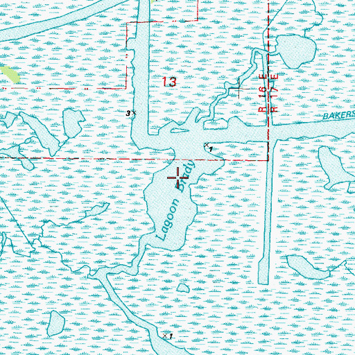 Topographic Map of Lagoon Brady, LA