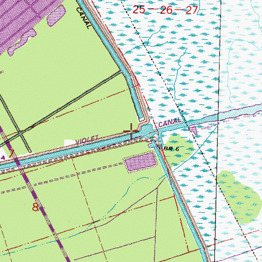 Topographic Map of Violet Canal, LA