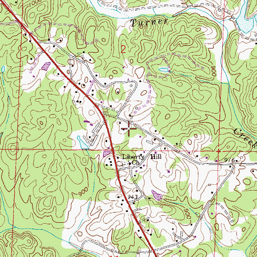 Topographic Map of Liberty Hill School (historical), AL