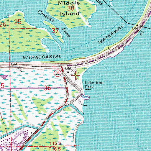 Topographic Map of Lake End Park, LA