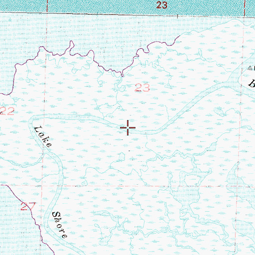 Topographic Map of Lake Shore Bayou, LA