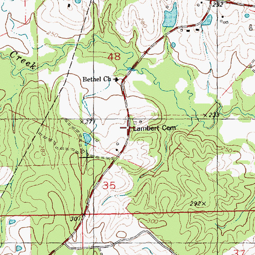 Topographic Map of Lambert Cemetery, LA