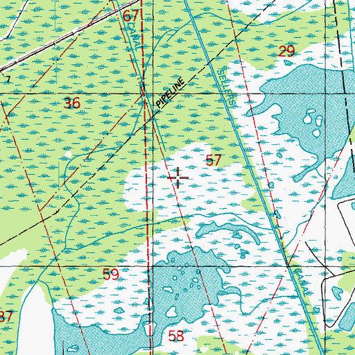 Topographic Map of Lanaux Canal, LA