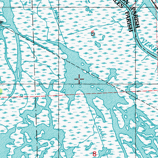 Topographic Map of Lanaux Canal, LA