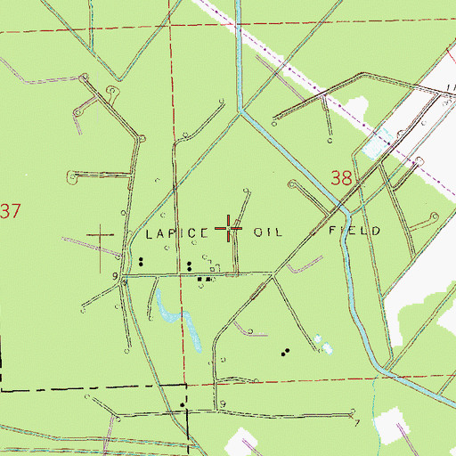 Topographic Map of Lapice Oil Field, LA