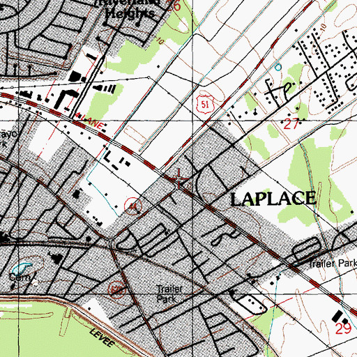 Topographic Map of Laplace, LA