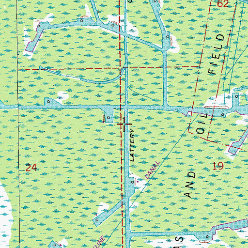 Topographic Map of Lattery Canal, LA