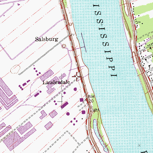 Topographic Map of Lauderdale, LA