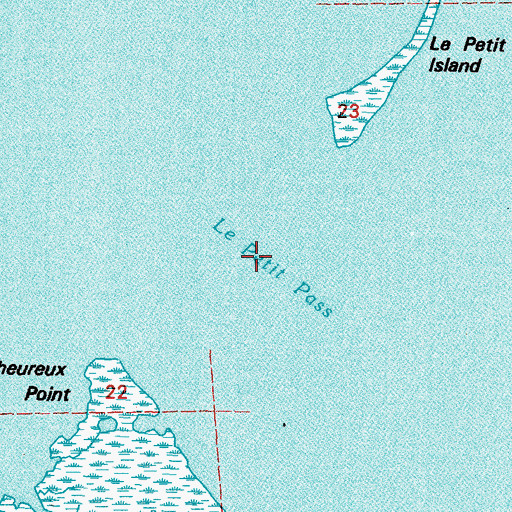 Topographic Map of Le Petit Pass, LA