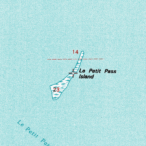 Topographic Map of Le Petit Pass Island, LA