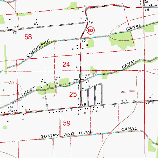 Topographic Map of Ledet Canal, LA