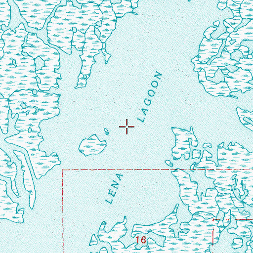 Topographic Map of Lena Lagoon, LA