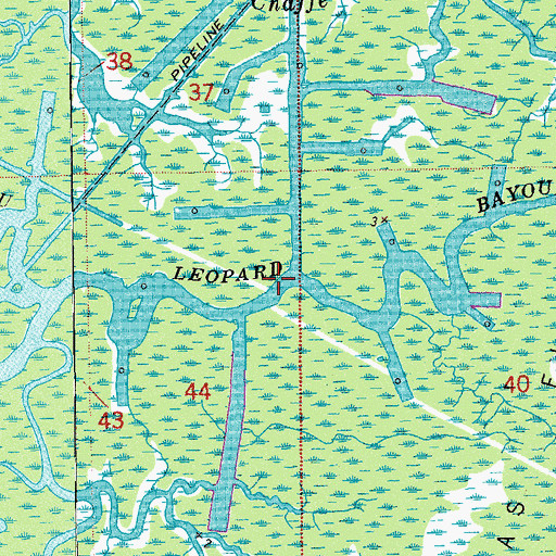 Topographic Map of Leopard Bayou, LA