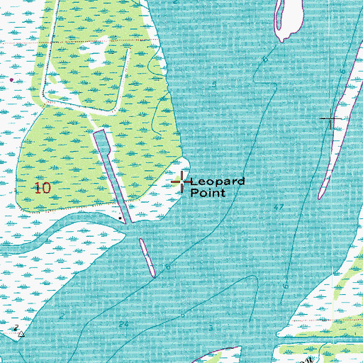 Topographic Map of Leopard Point, LA